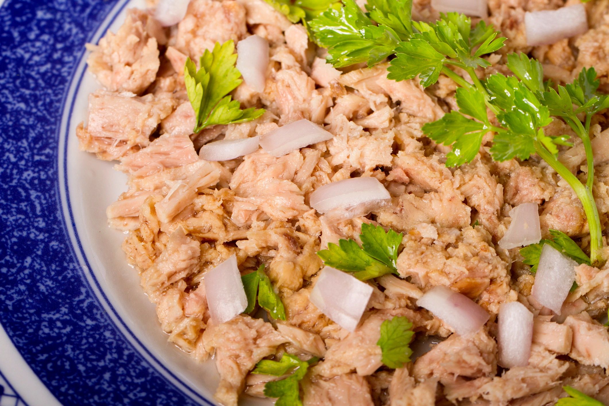 Plato de atún con cebolla y perejil
